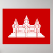 Angkor Wat Cambodian / Khmer Flag Poster (Vorne)