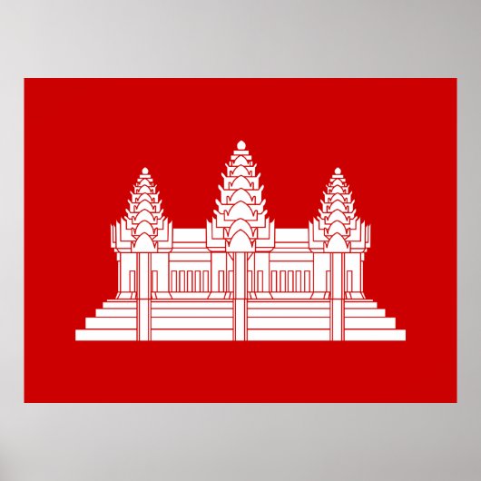 Angkor Wat Cambodian / Khmer Flag Poster (Vorne)