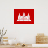Angkor Wat Cambodian / Khmer Flag Poster (Küche)