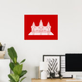 Angkor Wat Cambodian / Khmer Flag Poster (Heimbüro)
