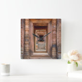 Angkor Wat Entryway, Kambodscha Quadratische Wanduhr (Zuhause)