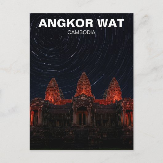 Angkor Wat Kambodscha in der Nacht Postkarte (Vorderseite)