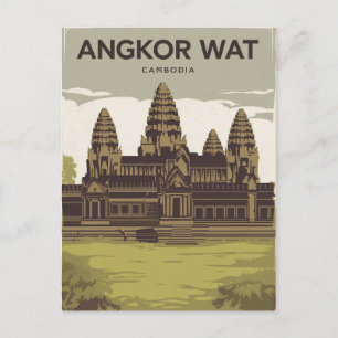 Angkor Wat Kambodscha Malerei Postkarte