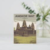 Angkor Wat Kambodscha Malerei Postkarte (Stehend Vorderseite)