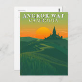 Angkor Wat Kambodscha Reisfelder und Tempel Postkarte (Vorne/Hinten)