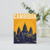Angkor Wat Kambodscha Retro Postkarte (Stehend Vorderseite)