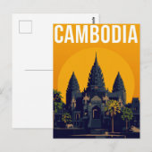 Angkor Wat Kambodscha Retro Postkarte (Vorne/Hinten)