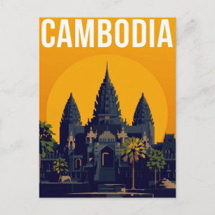 Angkor Wat Kambodscha Retro Postkarte