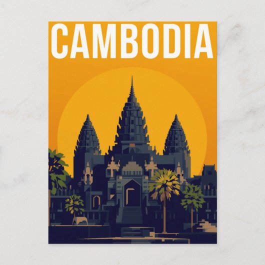 Angkor Wat Kambodscha Retro Postkarte (Vorderseite)