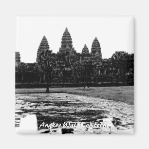 Angkor Wat Kambodscha schwarzer u. weißer Magnet