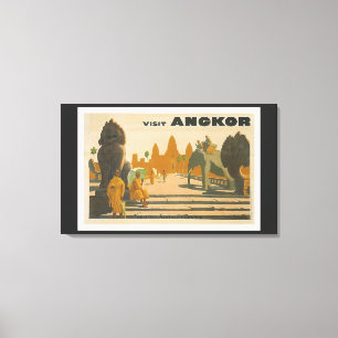 Angkor Wat Kambodscha Vintager Reise-Druck Leinwanddruck