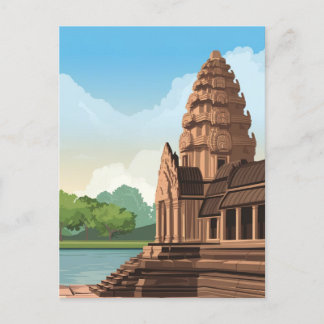 Angkor Wat Kambodscha Zeichnend Postkarte