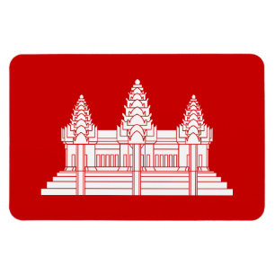 Angkor Wat-Kambodschan-Khmer-Flagge Magnet