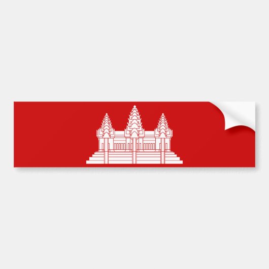 Angkor Wat Kambodschaner/Khmer-Flagge Autoaufkleber (Vorne)