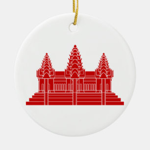 Angkor Wat Kambodschaner/Khmer-Flagge Keramikornament