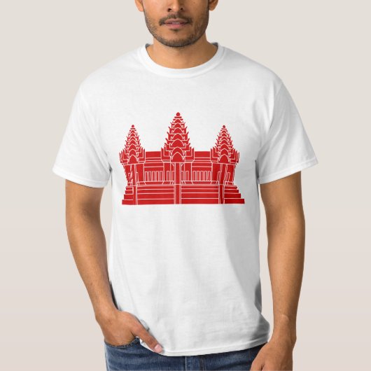 Angkor Wat Kambodschaner/Khmer-Flagge T-Shirt (Vorderseite)