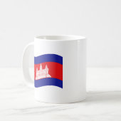 Angkor Wat kambodschanische Flagge weht Kaffeetasse (Vorderseite Links)