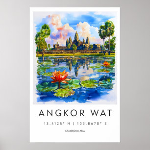 Angkor Wat Nationaler Reiseskiver-Park-Plakat im V Poster