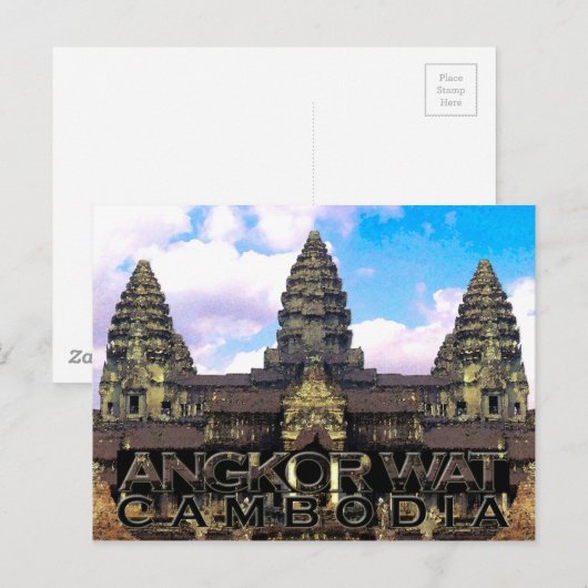 Angkor Wat Postkarte (Vorne/Hinten)