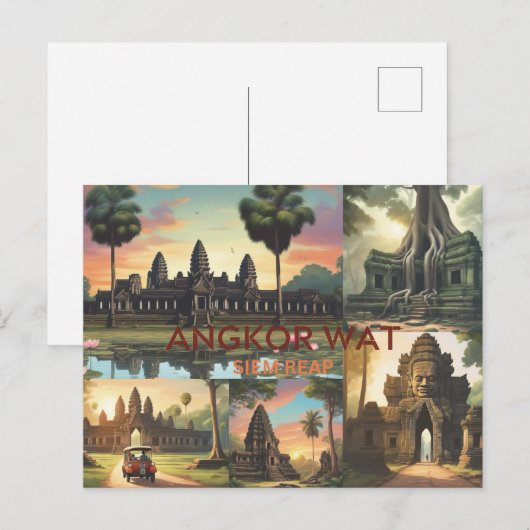 Angkor Wat Postkarte (Vorne/Hinten)