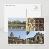 angkor wat Quadrate Postkarte (Vorne/Hinten)