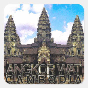 Angkor Wat Quadratischer Aufkleber