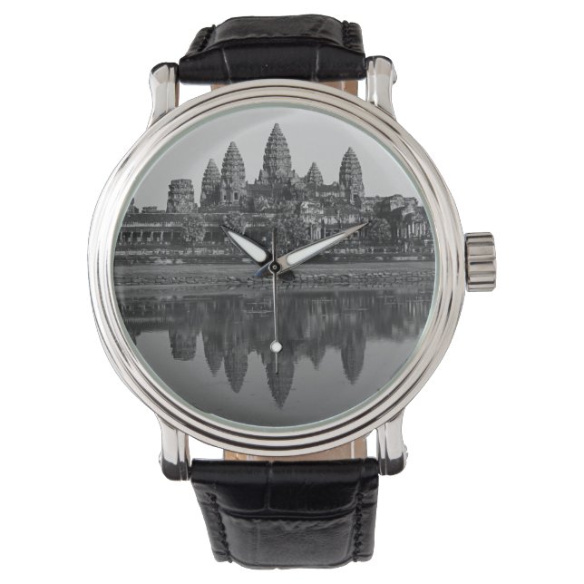 Angkor Wat Reflections Kambodscha Art Fotografy Armbanduhr (Vorderseite)