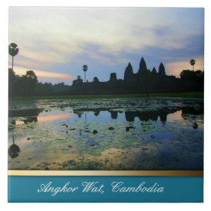 Angkor Wat Silhouette Farben , Kambodscha Keramik Fliese