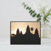 angkor wat Silhouette Postkarte (Stehend Vorderseite)