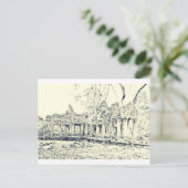 Angkor Wat Sketch Postkarte (Stehend Vorderseite)