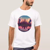 Angkor Wat Sunrise Cambodia Siem Reap Retro T-Shirt (Vorderseite)