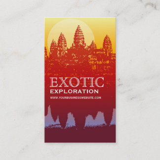 Angkor Wat Sunset Modern Silhouette Business Card Visitenkarte