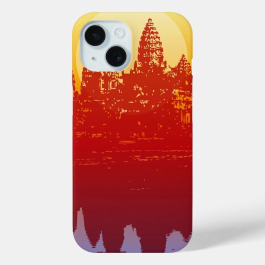 Angkor Wat Sunset Modern Silhouette Case-Mate iPhone Hülle (Rückseite)