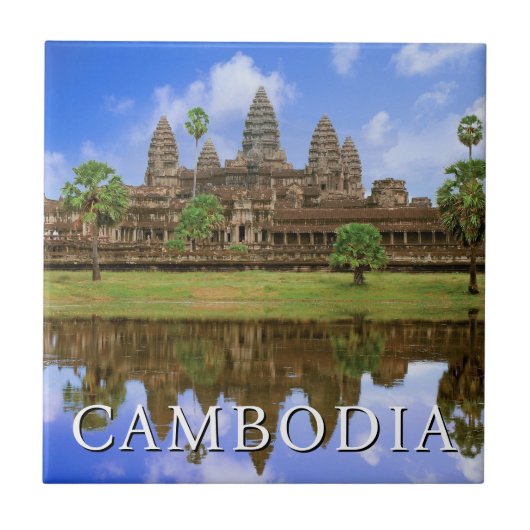 Angkor Wat Temple | Kampuchea, Kambodscha Fliese (Vorderseite)