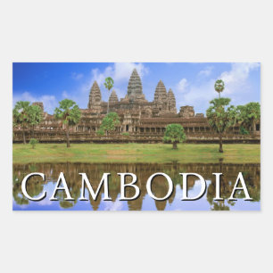 Angkor Wat Temple   Kampuchea, Kambodscha Rechteckiger Aufkleber