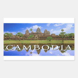 Angkor Wat Temple   Kampuchea, Kambodscha Rechteckiger Aufkleber