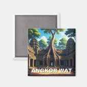 Angkor Wat Temple Tree Cambodia Magnet (Vorderseite/Rückseite)