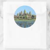 Angkor Wat und Reflexion im See - Kambodscha Runder Aufkleber (Tasche)