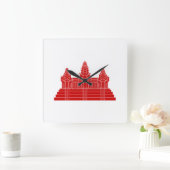 Angkor Wat Ver.2.0. Khmer Temple Quadratische Wanduhr (Zuhause)