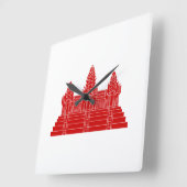 Angkor Wat Ver.2.0. Khmer Temple Quadratische Wanduhr (Winkel)
