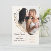 Angle Foto Bridal Dusche Einladung (Stehend Vorderseite)