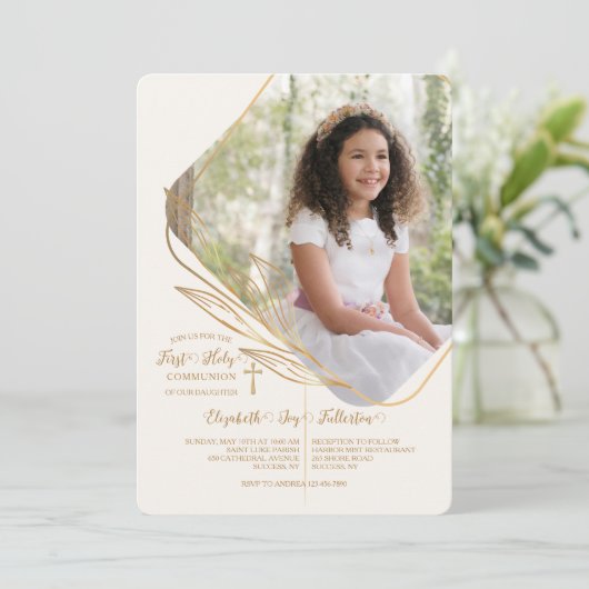 Angle Foto Religiöse Einladung (Stehend Vorderseite)