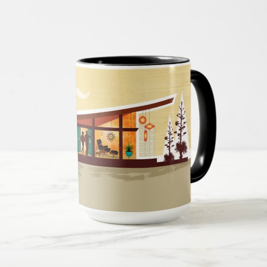 Angle Roof Mitte Jahrhundert Modernes Haus Tasse (VorderseiteRechts)