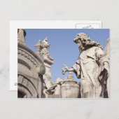 Angle Statue Nah oben im Friedhof La Recoleta Postkarte (Vorne/Hinten)