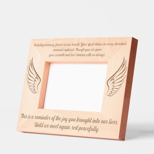 Angle Wings Beerdigung Custom Message Mermorial Fo Geätzte Rahmen (Links)