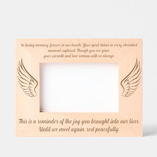 Angle Wings Beerdigung Custom Message Mermorial Fo Geätzte Rahmen (Vorderseite)