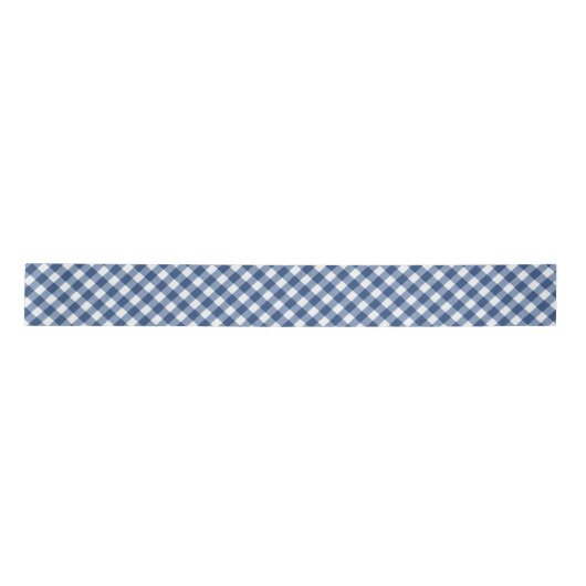 Angled Blue und White Gingham Satinband (Vorderseite)