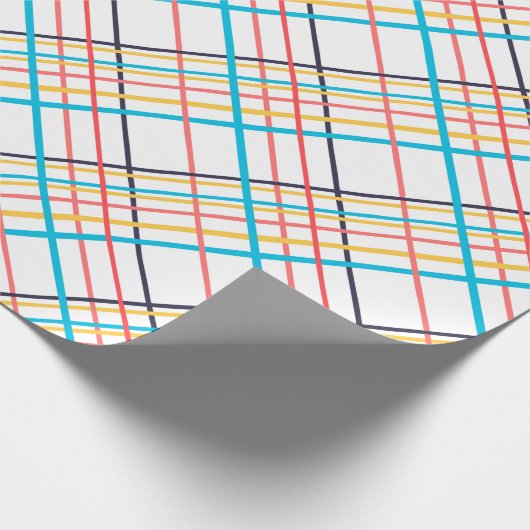 Angled Funky Doodle Lines Geschenkpapier (Ecke)