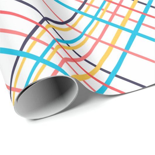 Angled Funky Doodle Lines Geschenkpapier (Rolleneckpunkt)