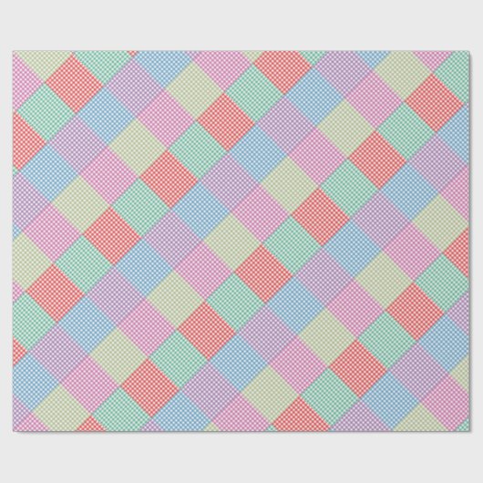 Angled Gingham Patchwork Geschenkpapier (Flach)